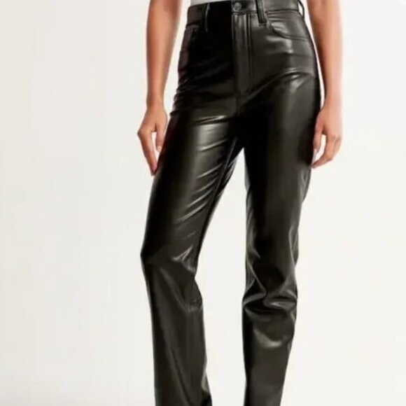 Abercrombie & Fitch Faux Leather 90s Straight Ultra High Rise size 28, 6 L - Picture 2 of 8
